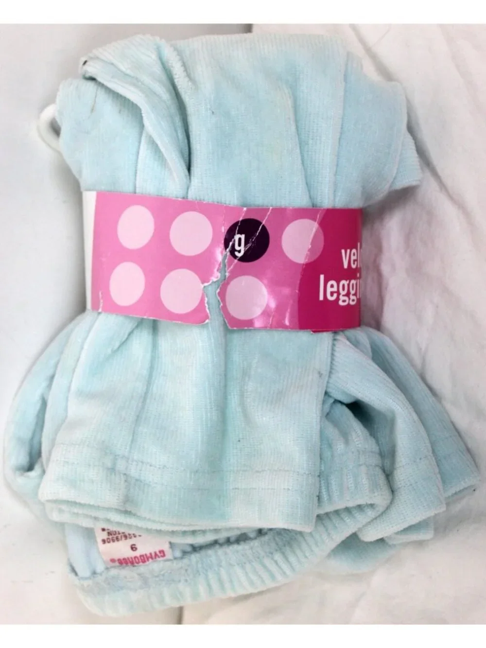 2004 Gymboree Apres Ski Light Blue Velour Corduroy Leggings sz 9